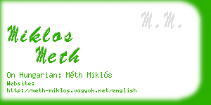 miklos meth business card